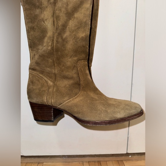 Frye Suede Heeled Boots With Tassel Detail - Picture 3 of 7